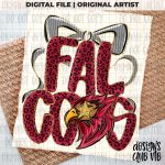 Falcons Mascot PNG Coquette, School Spirit Design
