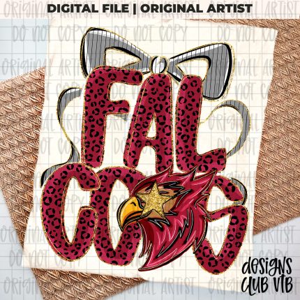 Falcons Mascot PNG Coquette, School Spirit Design