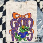 Gators Mascot PNG Coquette, School Spirit Design (Digital Download)